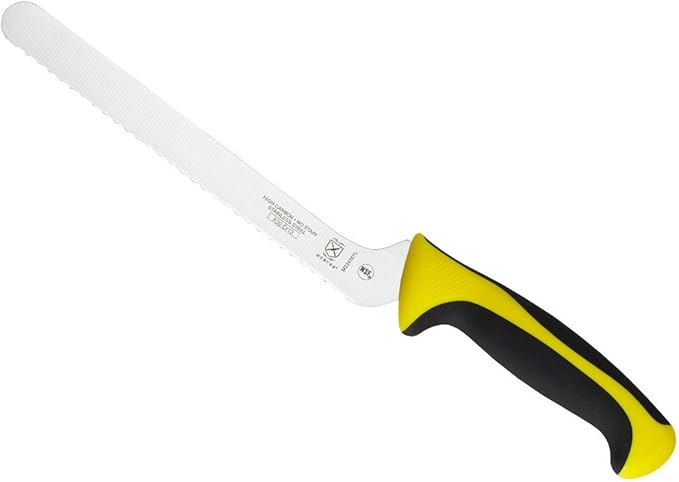 Mercer Culinary Millennia Color Handle Cutlery 8" Offset Bread Knife (Wavy Edge) Yellow