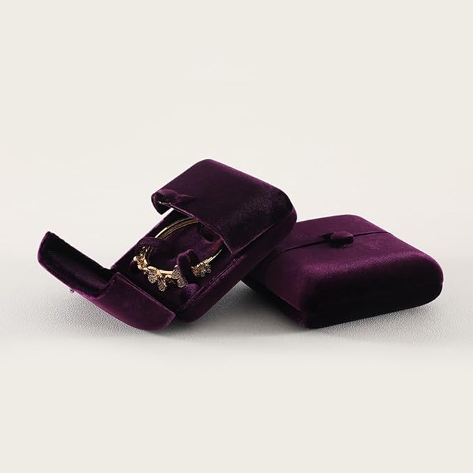 Velvet Bracelet Box，Ceremony Gift Boxes for Jewelry Display，Bracelets Holder for Women，Men Valentine Gifts Case (Purple)