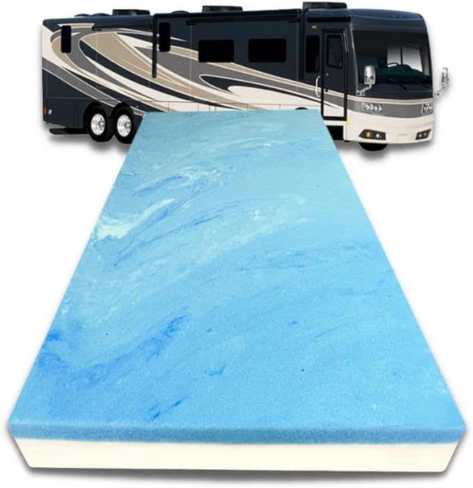 FoamRush 3-Inch Bunk (30" x 75") Gel Memory Foam RV Mattress Replacement, Medium Firm, Comfort, Pressure Relief Support, Made in USA, Travel Camper Trailer Truck, Cover Not Included
