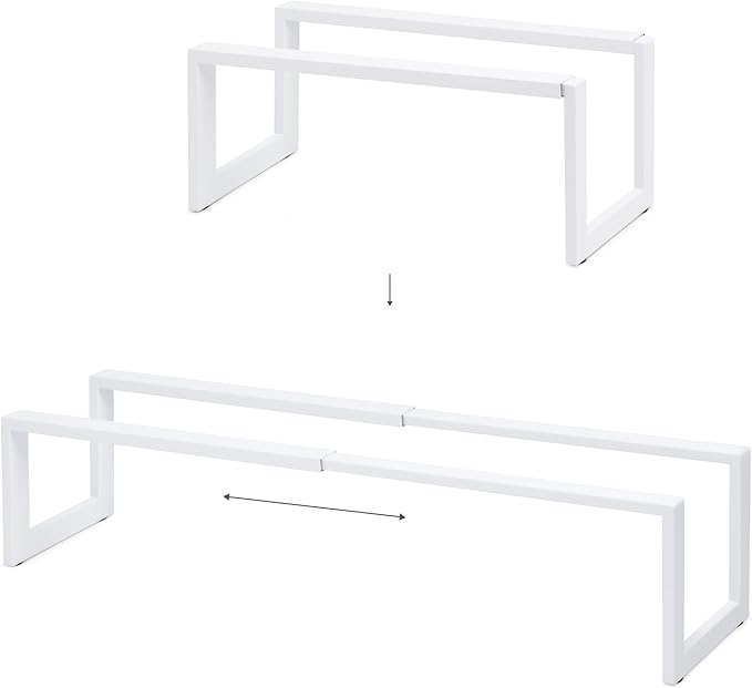 QUALIAZERO 2-Tier Expandable Shoe Rack – Durable Organizer Shelf for Entryways, Bedrooms, Bathrooms, and Laundry Rooms (GLACIER WHITE, 2 PACK)