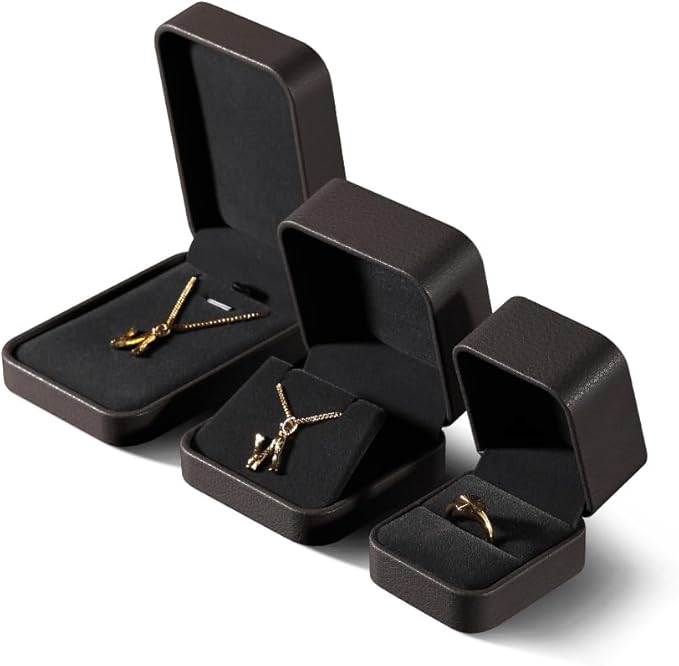 Ring Box, Leather Ring Case,Premium Mens Jewelry Box,Luxury Ring Box For Proposal,Brown Ring Boxes