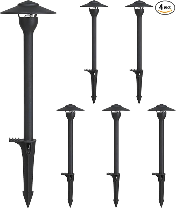 Low Voltage Pathway Lights LED Landscape Lights, 4.5W 12V AC/DC, 3000K Warm White, Cast-Aluminum, IP65 Waterproof, ETL Listed, for Yard, Walkway, Garden, 6 Pack