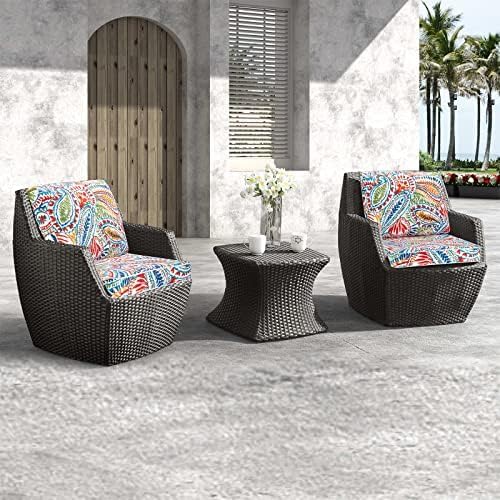 JMGBird Outdoor Cushion Tufted Pillow, Deep Seat Outdoor Chair Cushion 22"x22" Patio Cushions for Outdoor Furniture