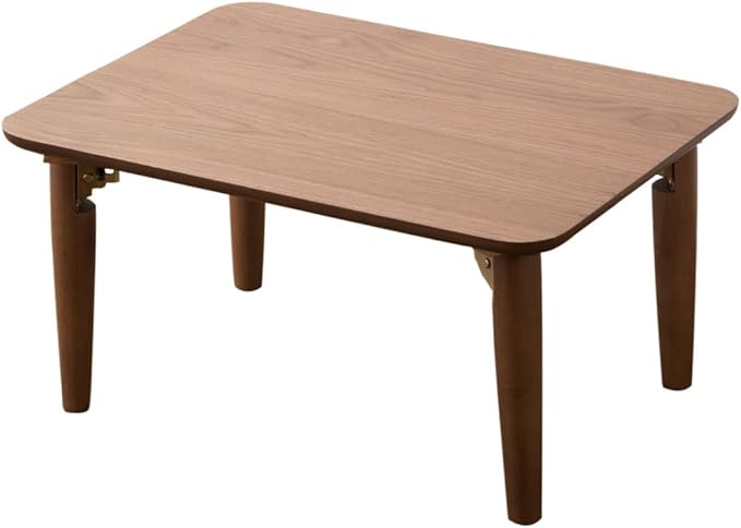EMOOR Wood Folding Coffee Table Rectangle Small (17.7"x23.6") Walnut, Floor Sitting Low Table Small Space Minimalist Japanese Tatami Room