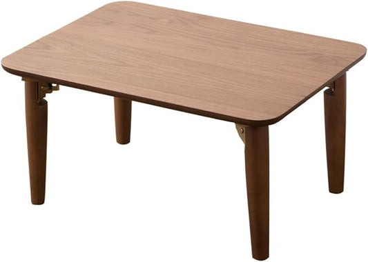 EMOOR Wood Folding Coffee Table Rectangle Small (17.7"x23.6") Walnut, Floor Sitting Low Table Small Space Minimalist Japanese Tatami Room