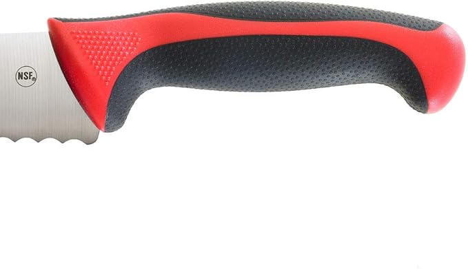 Mercer Culinary Millennia Color Handle Cutlery 10" Bread Knife (Wavy Edge Wide) Red