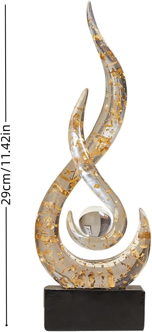 AWNR Abstract Art Deco Decor Statues for Home,Shelves,Table,Living Room, Dining Room,Modern Sculpture Decoraciones of Homes for Sale (Transparent Gold)