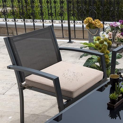 Outdoor Chair Cushions 19 x 19 Inch Set of 2 Water Resistant Seat Cushions with Ties, Outdoor Cushions for Patio Furniture with 3-Year Fade Resistant