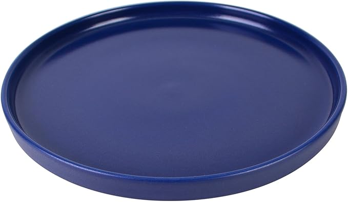 222 Fifth Kaden 12-Piece Blue Porcelain Dinnerware Set – Service for 4, Plate & Bowl Set, Contemporary Design, for Everyday Dining & Entertainment, Microwave & Dishwasher Safe