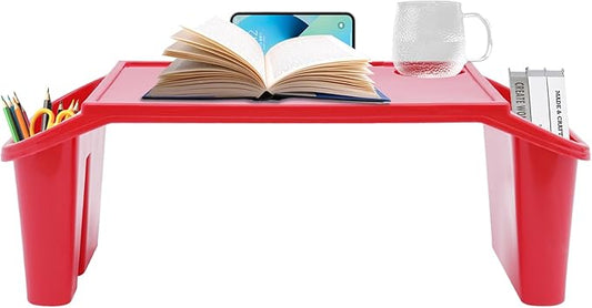 Set of 6 Kids Lap Desk Tray, Portable Activity Table, Plastic, Stackable for Drawing, Writing, Eating, Classroom, 19.69" L x 9.84" W x 7.09" H, Red