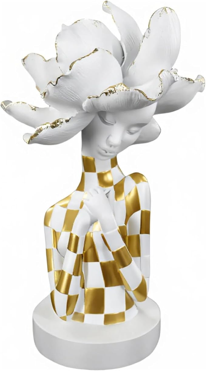 African Statues for Home Decor, Sculptures Decorations for Living Room, 11'' African Lady Art Bust Figurines, African Modern Aesthetic Ornament for Shelf and Tables, Décor Accents Gifts for Women