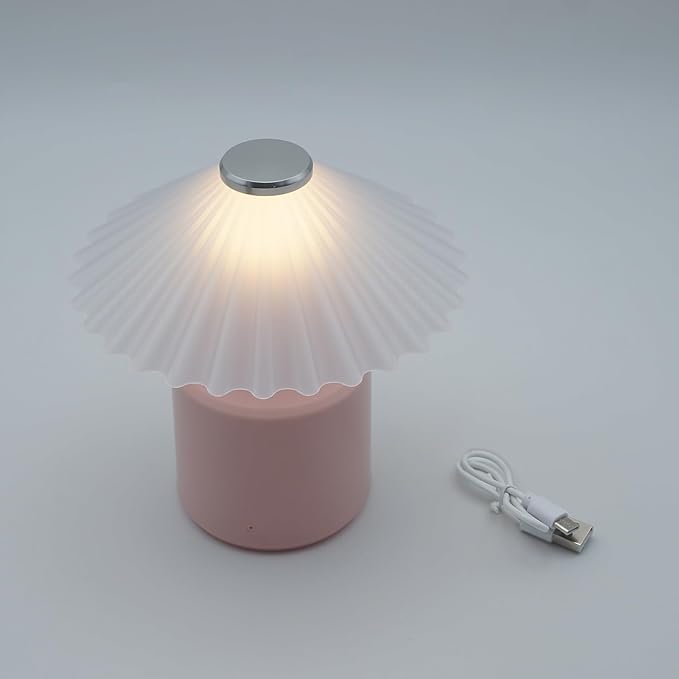 LED Night Light – Touch Dimmable Portable Table Lamp, Soft Warm Light, for Bedroom, Kids Room, Desk – Minimalist Nordic Style Gift – Pink