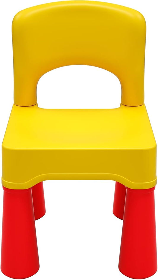burgkidz Plastic Toddler Chair, Durable and Lightweight, 9.3" Height Seat, Indoor or Outdoor Use for Boys Girls for 18+ Months (Yellow)
