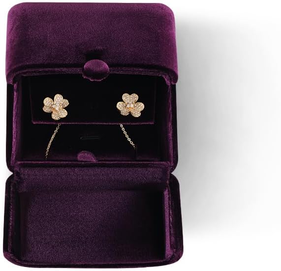 Necklace Jewelry Box，Velvet Earring Gift boxes Display，Valentine Necklaces Holder for Women，Men Earrings Storage Cases (Purple)