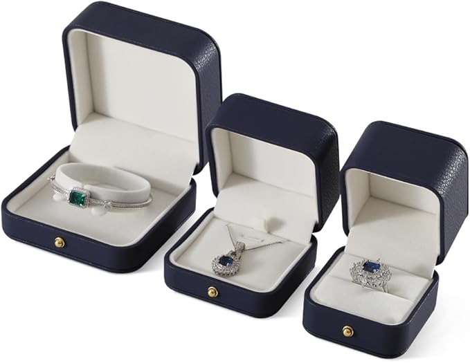 Bracelet Box, Leather Gift Box For Women,Premium Jewelry Boxes,Luxury Bangle Box (Dark Blue)