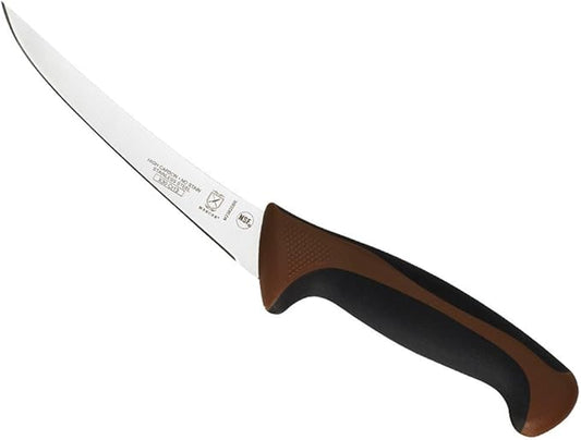 Mercer Culinary Millennia Color Handle Cutlery 6" Curved Boning Knife Brown