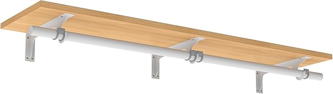 Mounted Closet Systems with Removable Shelves & Hanging Rods - Solid Wood Wall-Mounted Wardrobe Organizer for Bedroom, Walk-in Closet, 47.2in Space Saving Closet Storage System（1 Pack）