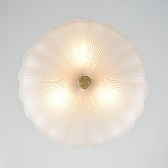 DIRYZON 12 Inch Semi Flush Mount Ceiling Light,Modern Ceiling Lights,3-Light Brass Ceiling Light with Sanding Glass for Hallway Kitchen Living Room Bedroom