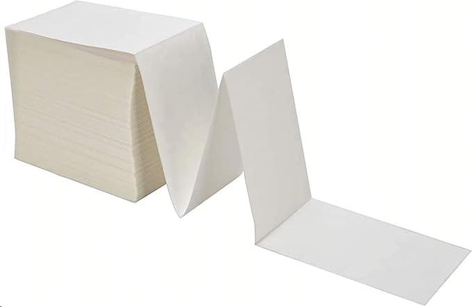 9527 Product Fanfold 4 x 6 Direct Thermal Labels White Perforated Shipping Labels,2 Stack,Total 2000 Labels