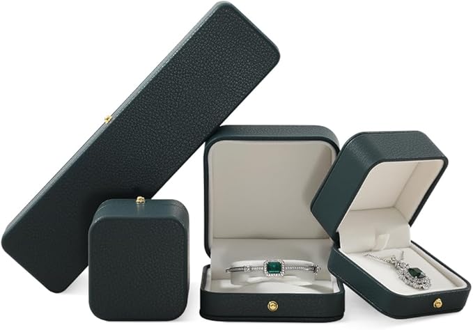 Ring Box, Leather Ring Case,Premium Mens Jewelry Box,Luxury Ring Box For Proposal,Dark Green Ring Boxes