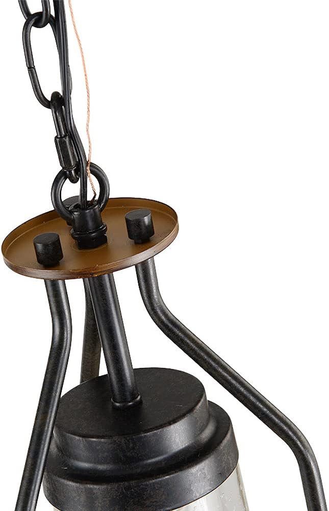 Giluta Simple Pendant Light Retro Island Pendant Lighting Fixture, Farmhouse Kitchen Hanging Ceiling Light with Glass Shade for Bedroom Living Room Bathroom (P0039)