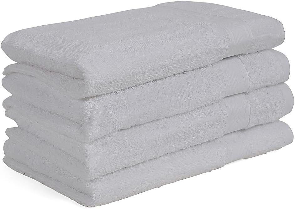 Casa Lino 4 Pack Hand Towels for Bathroom, 18"x28", 100% Cotton, Ultra Soft & Highly Absorbent, Premium Luxury Towels for Gym, Shower, Hotel, New Apartment Essentials, White