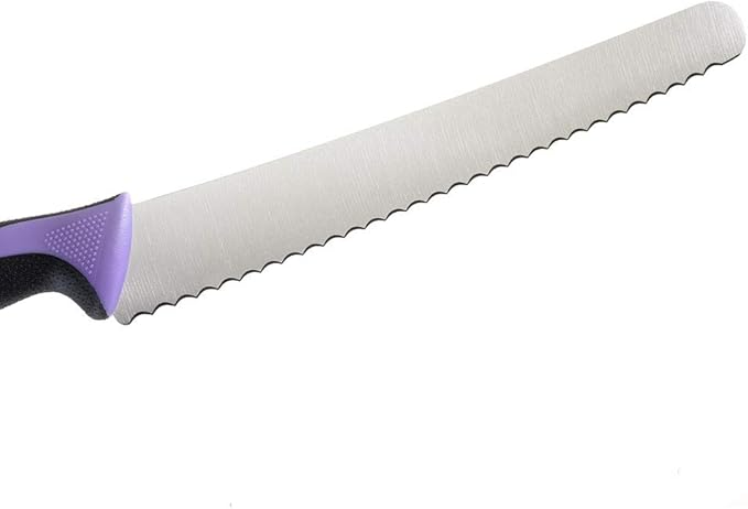 Mercer Culinary Millennia Color Handle Cutlery 10" Bread Knife (Wavy Edge Wide) Purple