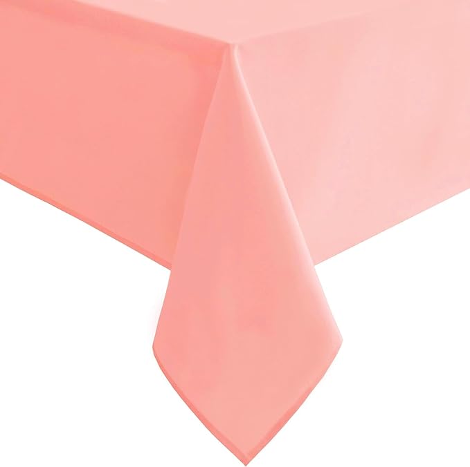 Hiasan Waterproof Tablecloth Rectangle - Washable Fabric Table Cloth for Dining Room Kitchen Birthday Party and Outdoor Use, Rose Pink, 70 x 140 Inch