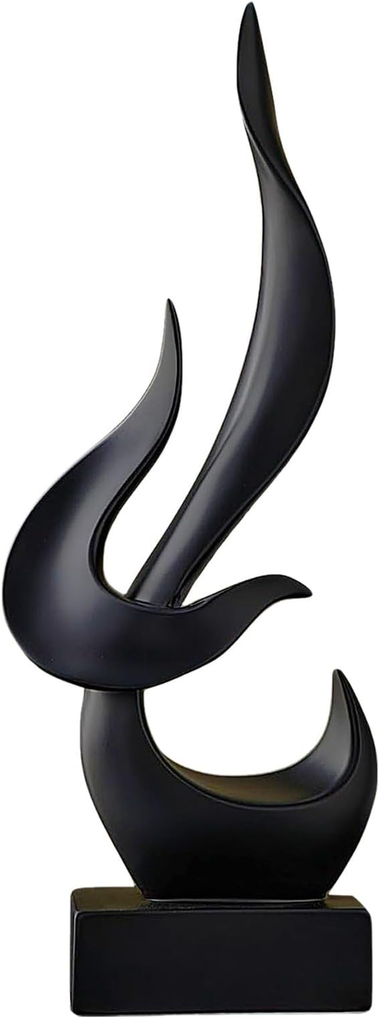 Dosker Black Flame Sculptures Home Decor, Abstract Statues Shelf Decor, Table Decor, Desk Decor for Living Room Office, Kitchen