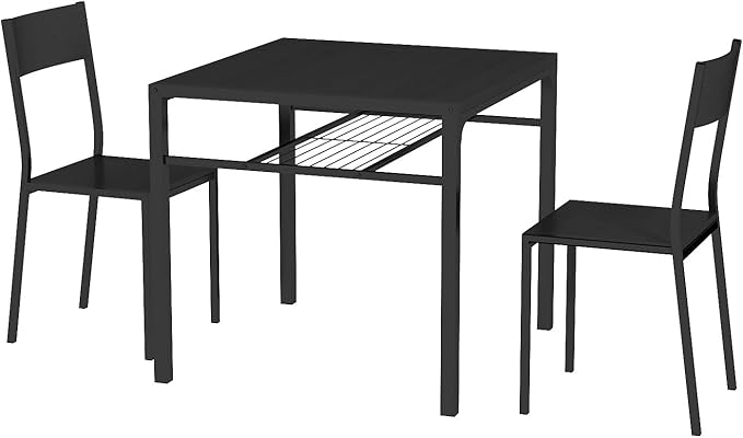 Gizoon Dining Table Set for 2, 3 Piece Kitchen Table with 2 Chairs for Small Space, Apartment, Kitchen, Dining Room, Space-Saving