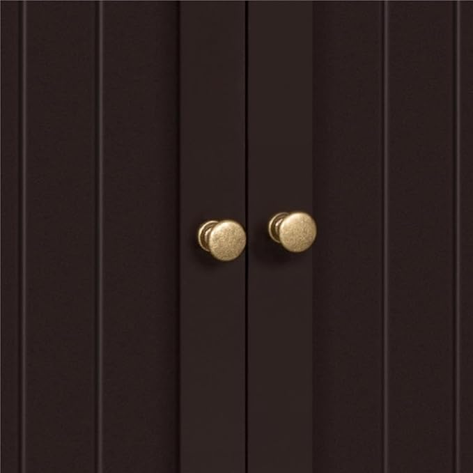 Yaheetech Bathroom Floor Cabinet, Modern Storage Freestanding Organizer Cabinet with Adjustable Shelves & Double Doors, 3-Tier Home Living Room Furniture, Espresso