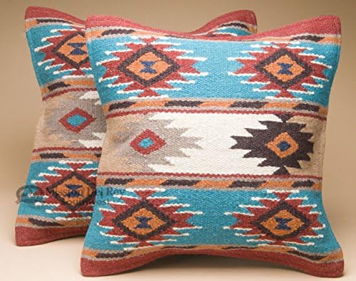 Mission Del Rey Southwestern Wool Throw Pillow Covers 18x18 - (Pair) Coconino
