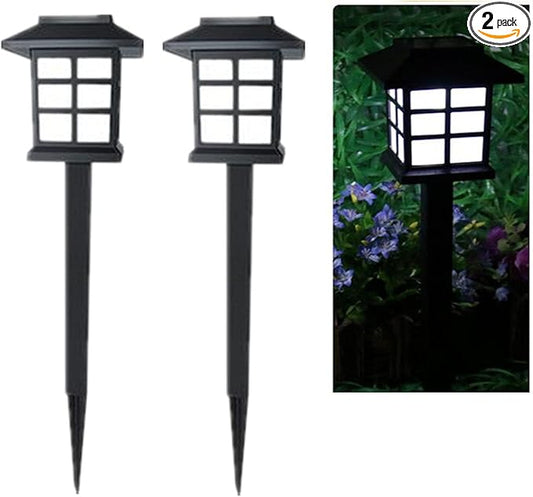 Outdoor Solar Pathway Lights Waterproof 2-Packs Outside LED Decorative Lights Landscape Lighting for Yard Patio Driveway Garden (White)
