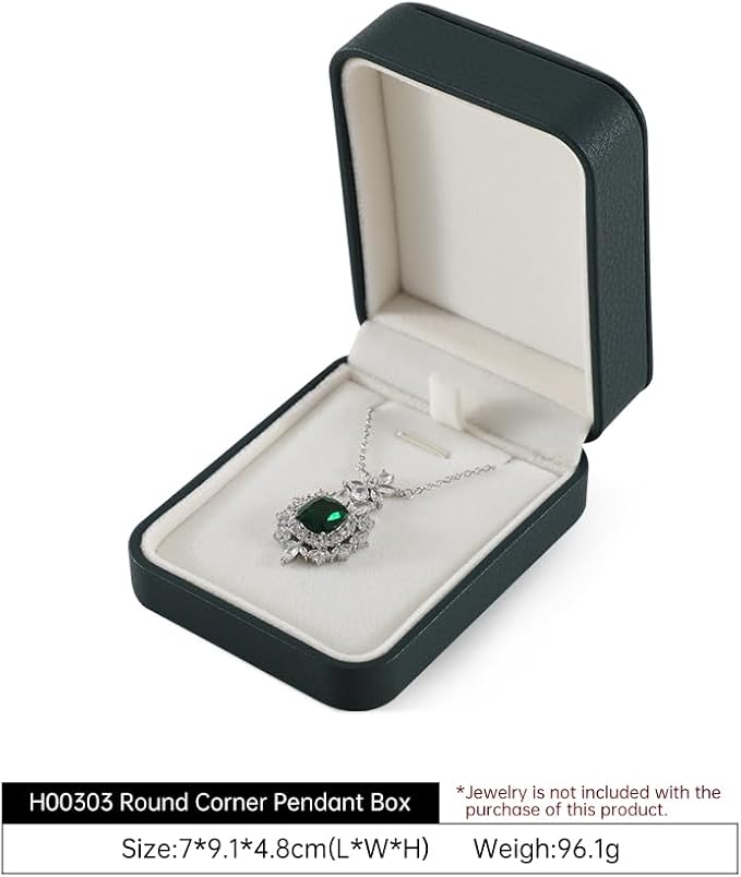 Pendant Necklace Box, Leather Mens Jewelry Box, Necklace Gift Box For Engagement,Wedding,Anniversary,Birthday,Valentine'S Day