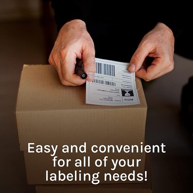 Premium Label Supply White Sticker Shipping Labels – 4" x 5" – Laser/Inkjet Compatible – (4 per Sheet), 25 Sheets - 100 Total Adhesive Labels