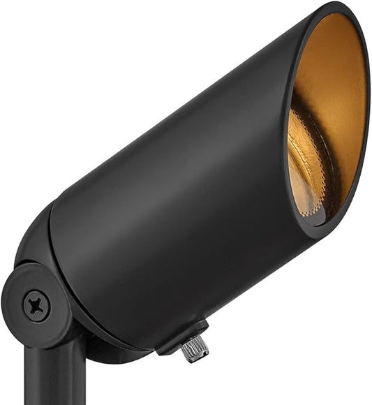 Hinkley Landscape 1536SK-LL Spot Light - Aluminum, 4w MR16 LED Bulb, Wiring Kit, and Ground Spike Included, 12v, Safe for Wet Conditions - Satin Black Finish with Clear Glass Lens