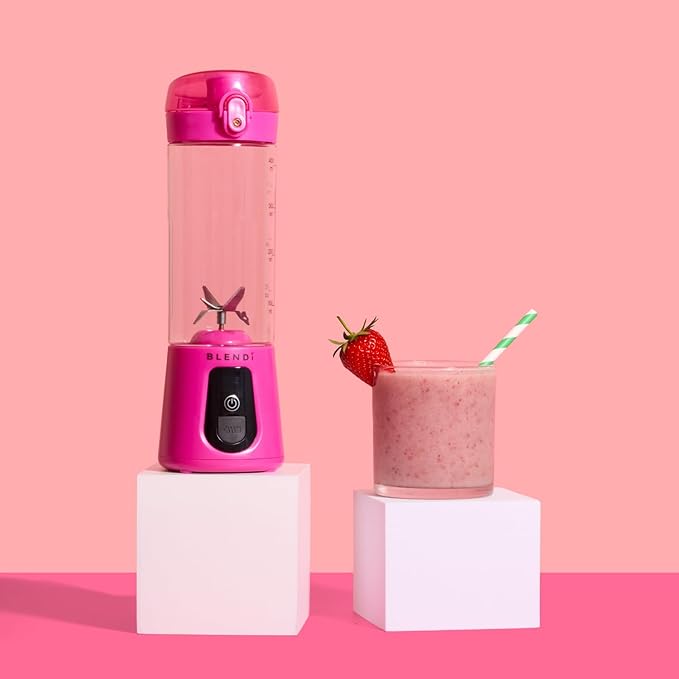 BLENDi Pro+ Portable Blender (New 2025 Model, 17.5oz, Hot Pink) – Upgraded 120W Motor, USB-C Rechargeable, Cordless Personal Blender Smoothies & Shakes – BPA-Free, Self-Cleaning, Travel-Friendly