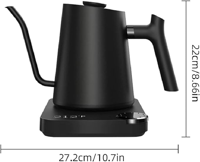 1200W Electric Gooseneck Kettle, 0.9L Temperature Control Stainless Steel Inner, Quick Heating Electric Kettles for Pour Over Coffee, Brew Tea, Boil Hot Water with Dry Burn (US Plug)