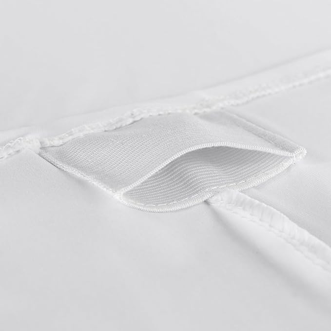 2 Pack 6FT White Spandex Tablecloth Stretch Fitted Table Cover for Rectangular Table Event, Wedding, Banquet and Parties