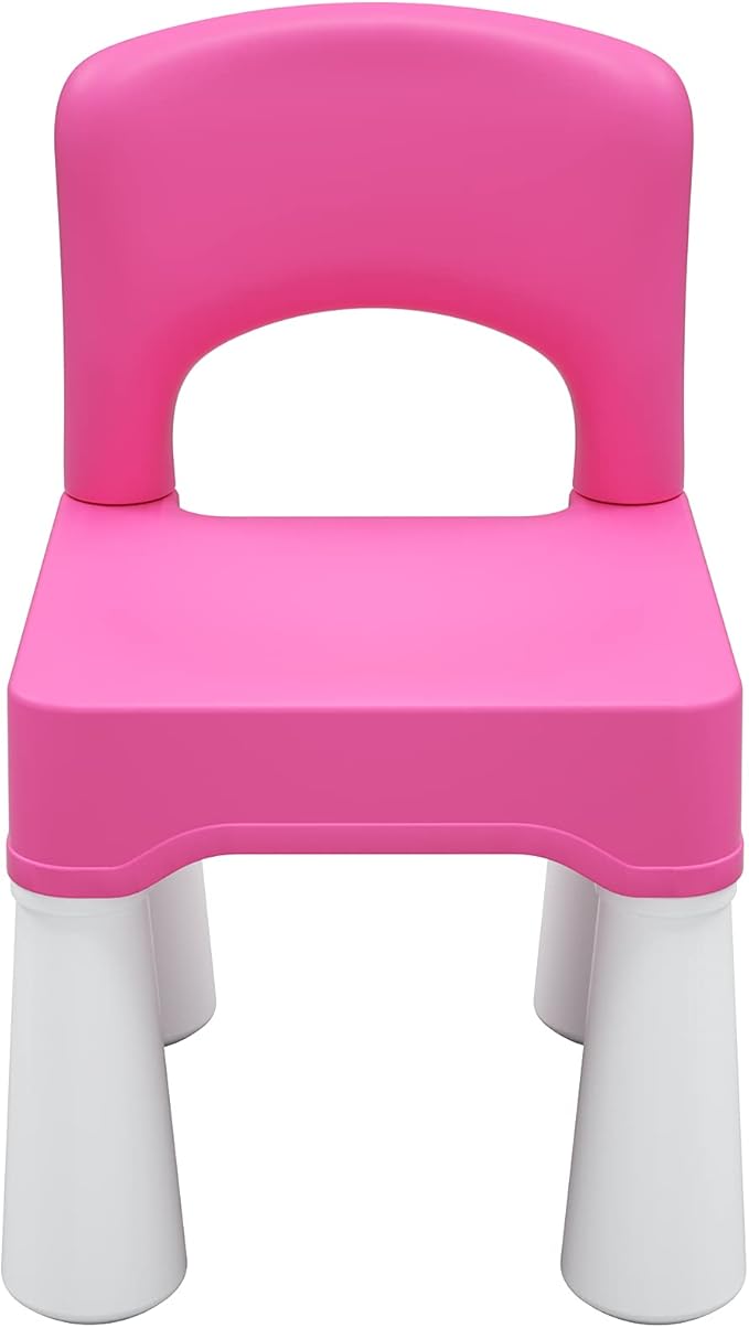 burgkidz Plastic Kids Chair, Durable and Lightweight, 9.3" Height Seat, Indoor or Outdoor Use for Toddlers Boys Girls Aged 2+ (Pink)