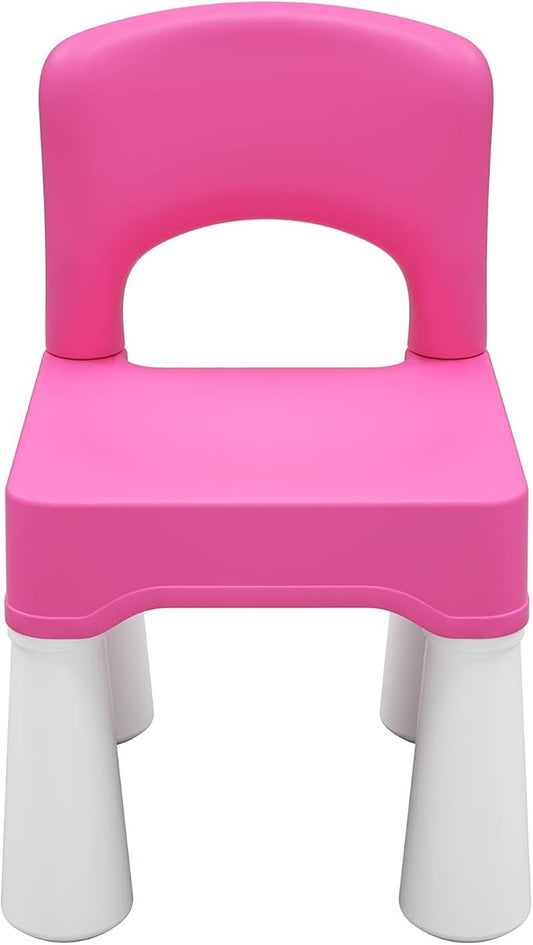 burgkidz Plastic Kids Chair, Durable and Lightweight, 9.3" Height Seat, Indoor or Outdoor Use for Toddlers Boys Girls Aged 2+ (Pink)