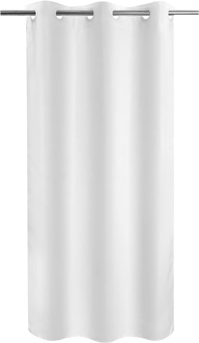 River Dream No Hook Stall Shower Curtain Microfiber Fabric - Soft 42" Width Shower Stall Curtain Hotel Grade, Waterproof & Machine Washable, White, 42x74