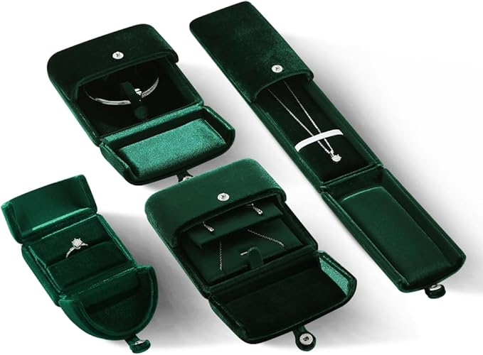 Bracelet Jewelry Box，Velvet Gift Boxes for Women，Men Valentine Necklace Long Display Cases (Green)