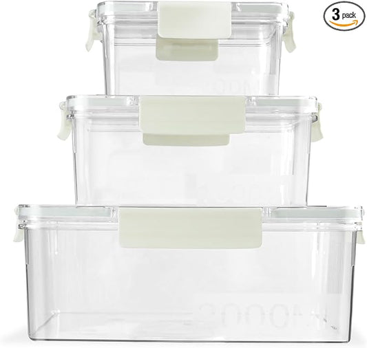 Eclirgan Food Storage Containers,Plastic Food Containers with Lock/Lids,Nesting Freezer Storage Set with Airtight/BPA Free for Pantry/Kitchen/Meal-prep(2/4/8.4 Cup)