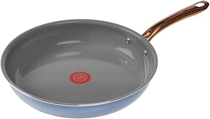 T-Fal Preserve Ceramic Nonstick Frying Pan Skillet 12-inch, Made without PFOA and PTFE, Oven Broiler Safe up to 350°F Cookware, InoCeram Glide Technology, Frying Pan, Skillet Pots & Pans, Blue