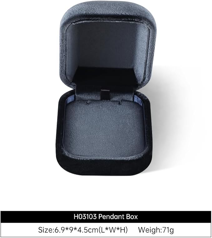 Resilient Velvet Ring Earrings Bracelet Necklace Display Box, Travel Mini Jewelry Organizer Case (Gray, Necklace Box)