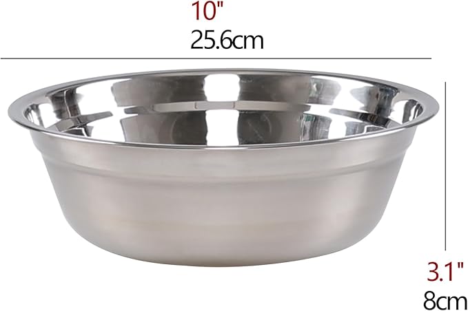 Set of 4 Stainless Steel Serving Bowls, Metal Prep Mixing Bowls for Kitchen