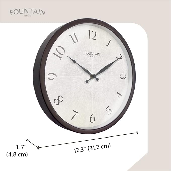 12 Inch Modern Farmhouse Wall Clock, No Ticking Silent Clock, Vintage Oil Rubbed Bronze Black