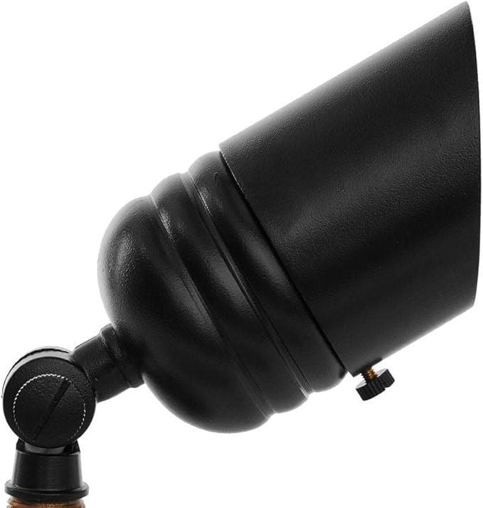 VOLT Fat Boy 12V Brass Outdoor Spotlight (Black) for Low Voltage Landscape Lighting of Yard, Lawn, Garden, Patio, Trees & House