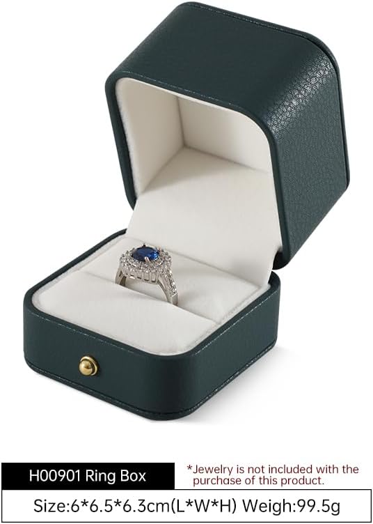 Ring Box, Leather Ring Case,Premium Mens Jewelry Box,Luxury Ring Box For Proposal,Dark Green Ring Boxes